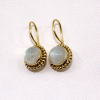 Natural Rainbow Moonstone Cab Earring E - JBE999 Newley Design Gemstones Gold Plating Brass Cab Plain Earring